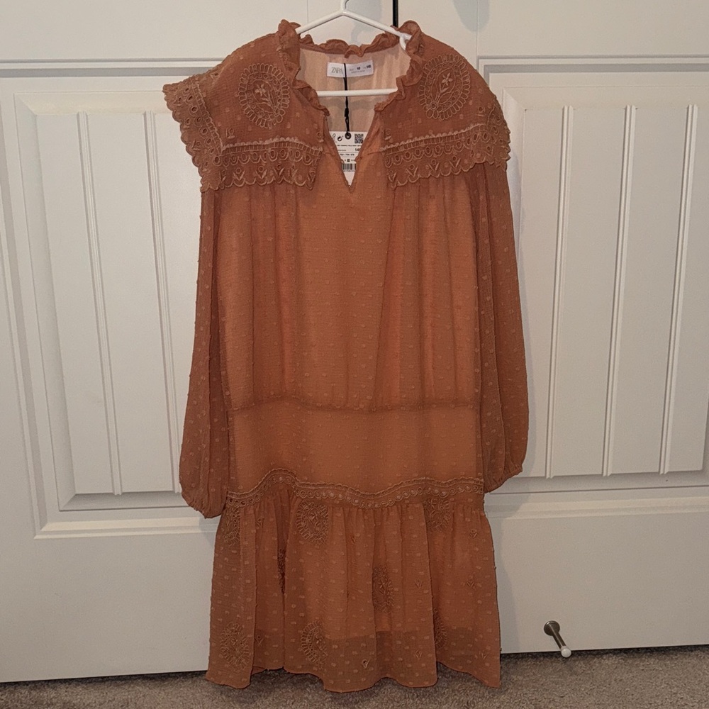 Zara Kids Formal Dress in Rust Brown